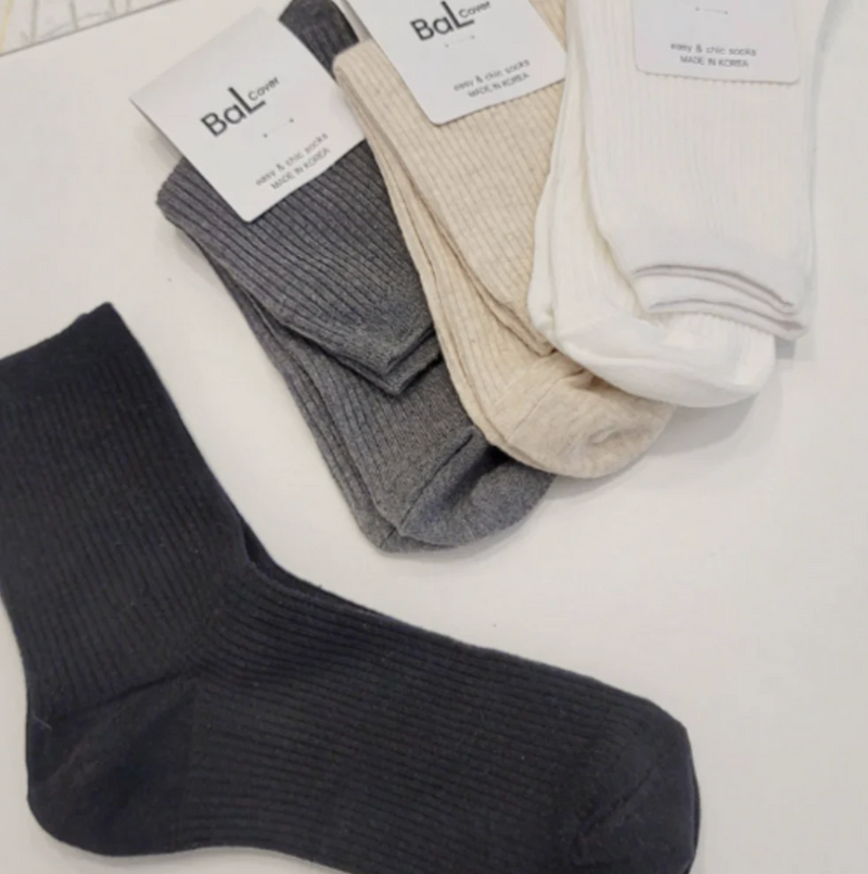 기본 골지 중목 양말 5개묶음(5 Pack Socks)