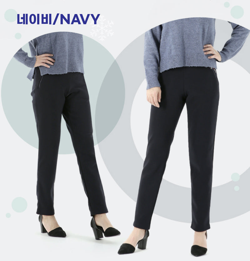 Women's Bird Embroidery Fleece-lined Pants(새 자수 한국기모바지)