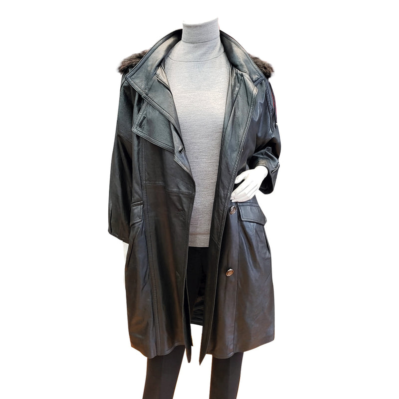 OH Women's Leather Long Coat(올리비아 하슬러 여성 양가죽 코트)