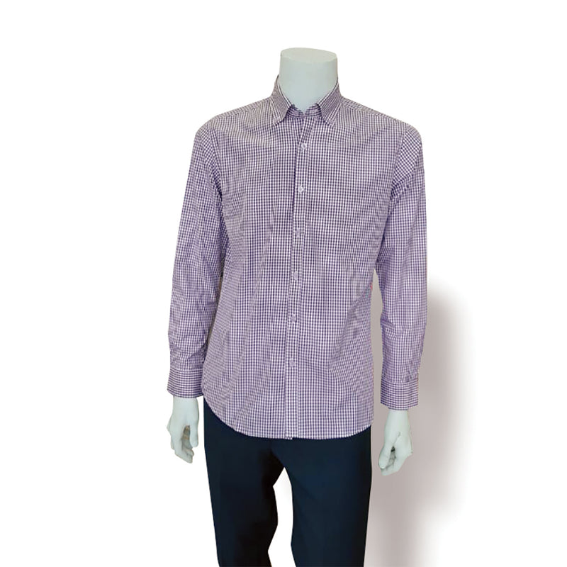Slim Fit Long Sleeve Y-Shirts Small Check Purple(긴팔)