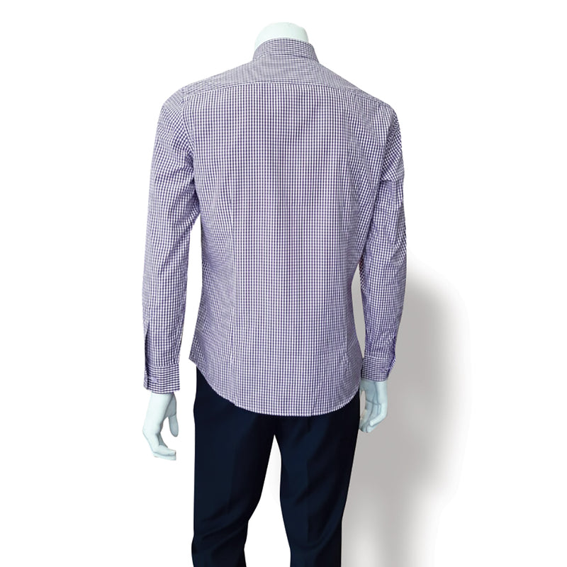 Slim Fit Long Sleeve Y-Shirts Small Check Purple(긴팔)