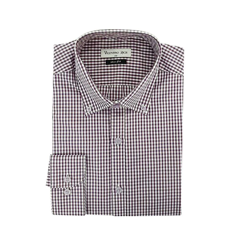 Slim Fit Long Sleeve Y-Shirts Small Check Purple(긴팔)