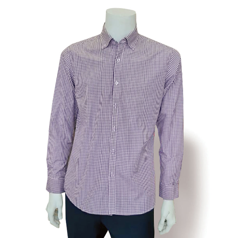 Slim Fit Long Sleeve Y-Shirts Small Check Purple(긴팔)