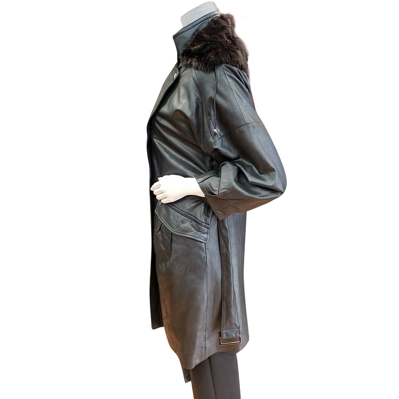 OH Women's Leather Long Coat(올리비아 하슬러 여성 양가죽 코트)