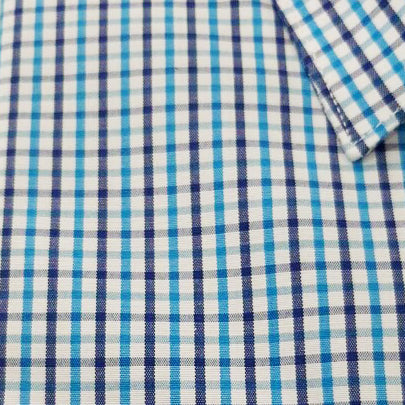 Slim Fit Long Sleeve Y-Shirts Small Check Blue(긴팔)