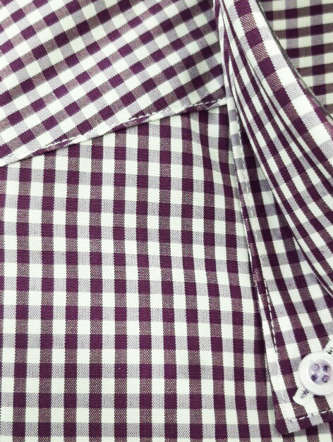 Slim Fit Long Sleeve Y-Shirts Small Check Purple(긴팔)